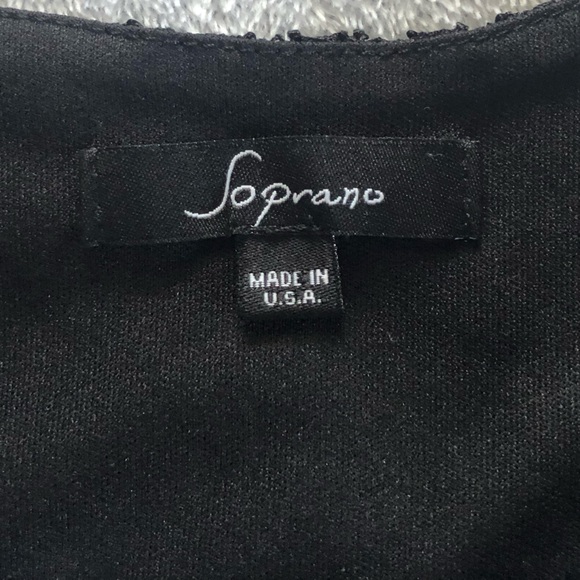 Soprano Black Lace Sleeveless Crop Top Tank Top Womens Scoop Neck Tight XS - S - Picture 5 of 5